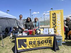 Executive Director Tanya Vitusagavulu, Homayoon Milad (APA Community Sponsorship Coordinator), and Jennifer Perry (Volunteer Coordinator) representing the IRC in Denver 
