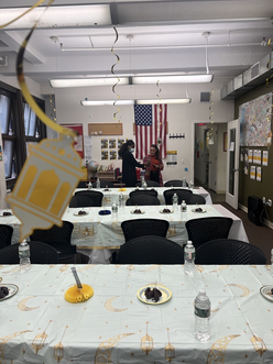 Decorating the Classroom to host the Iftar Dinner