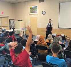 A group of students in a classroom