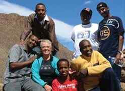 Tina on one of her humanitarian trips to Africa