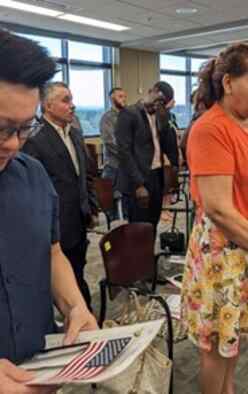 Tonny during the citizenship ceremony