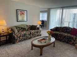 Living room set up by congregation members 