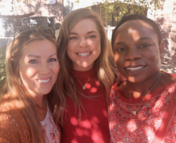 Flavia posing with Utah friends.