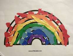 rainbow craft done by a preschooler