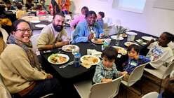 Families enjoy their meals