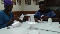 Refugee clients in Abilene participate in a skill building workshop.