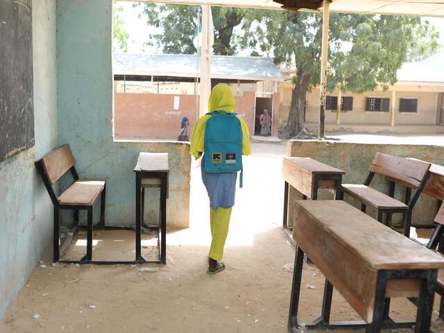 Ummi, aged 13, returns home after finishing her tutoring hour with the IRC, funded by the European Union programme. She says that her first experiences of school were difficult. ‘I did not understand. And when I asked, children would laugh at me in class.’ But since then, she has been proud to be 6th in her class, out of 50 pupils. She aspires to be a doctor, and her teacher, impressed by her desire to read, gives her particular encouragement through tutoring.  