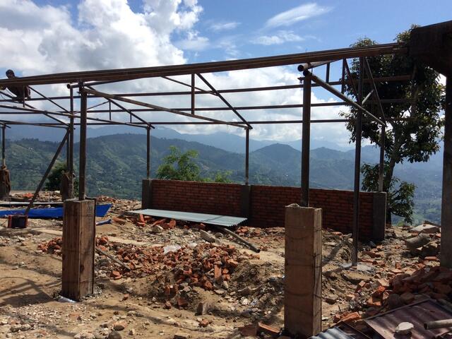 The pilot learning center in Tahkre, under construction, will provide a safe space for students.