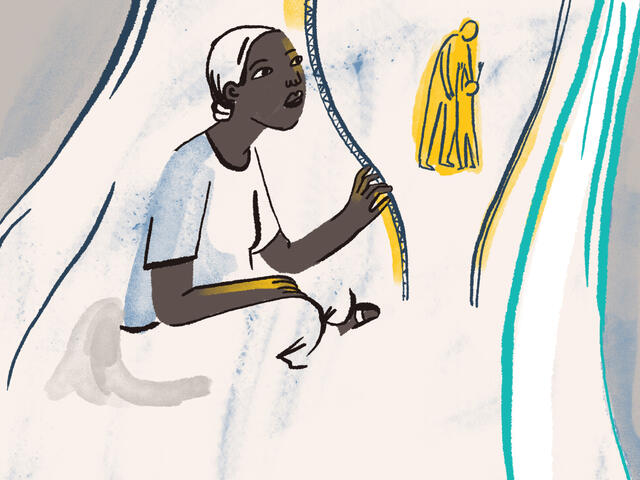 'illustration by Jocie Juritz about the mental health crisis facing refugees on the Greek islands'