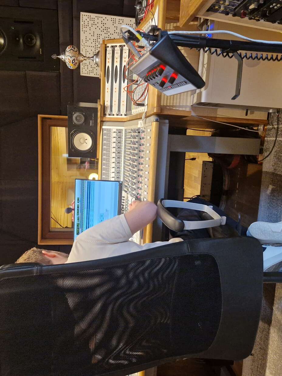 A snapshot of the recording studio in Poland, where Solomiia's part was recorded.