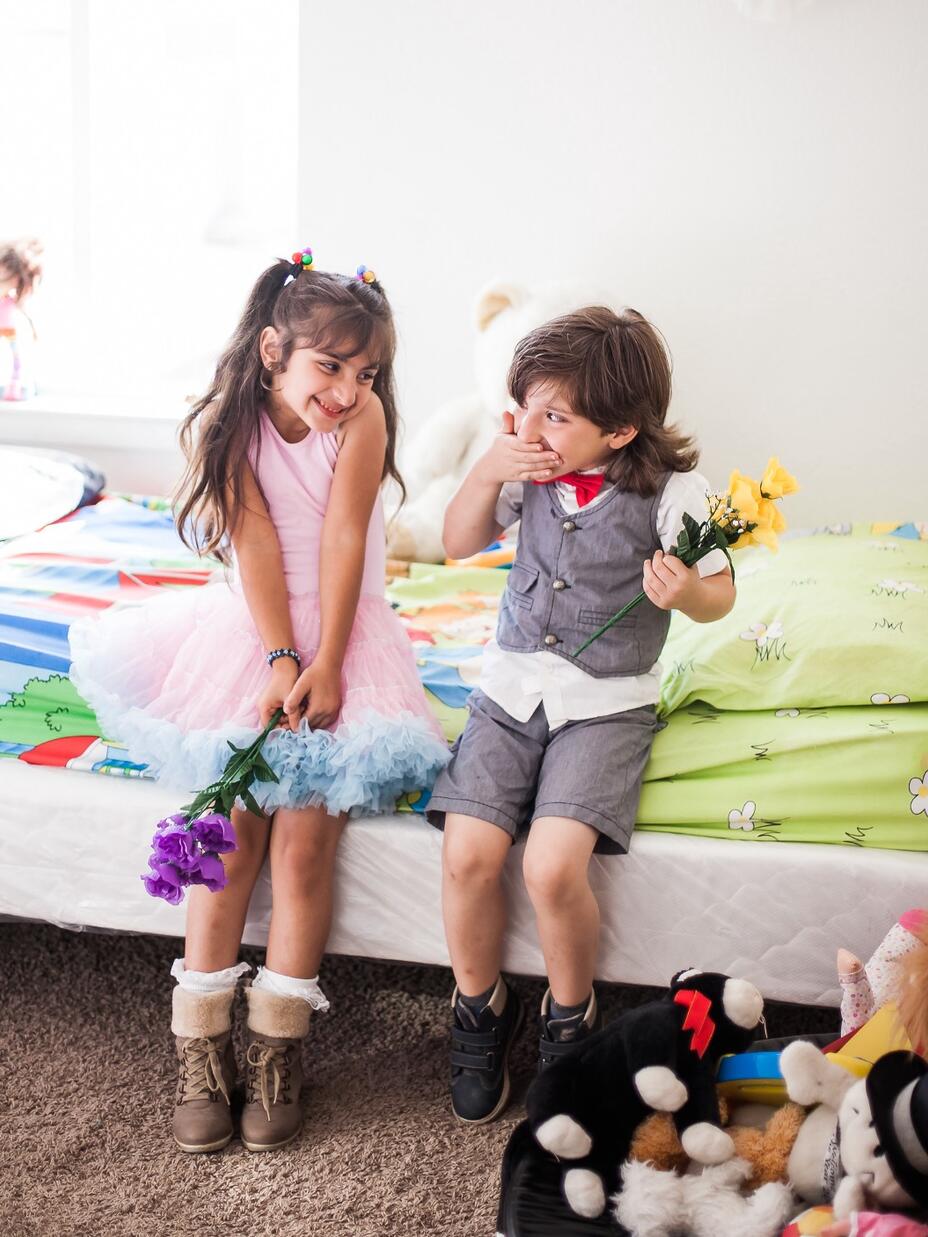 Malak and Abdullah in their home in Oakland.