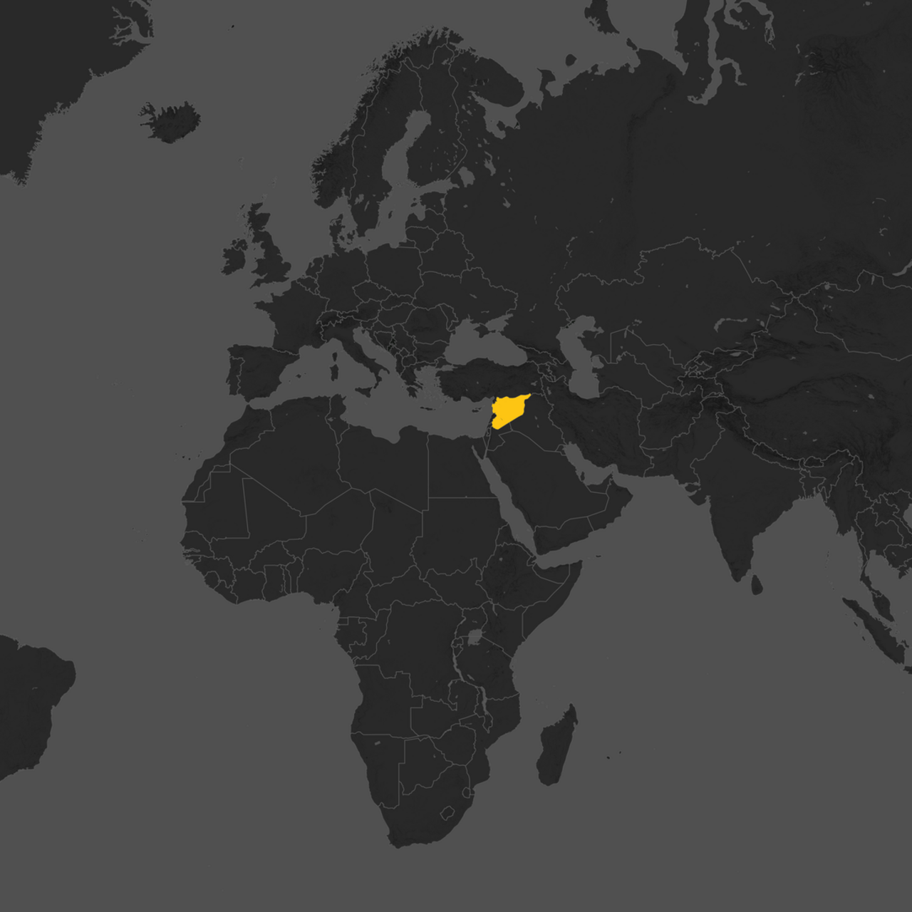 Karta med Syrien markerad