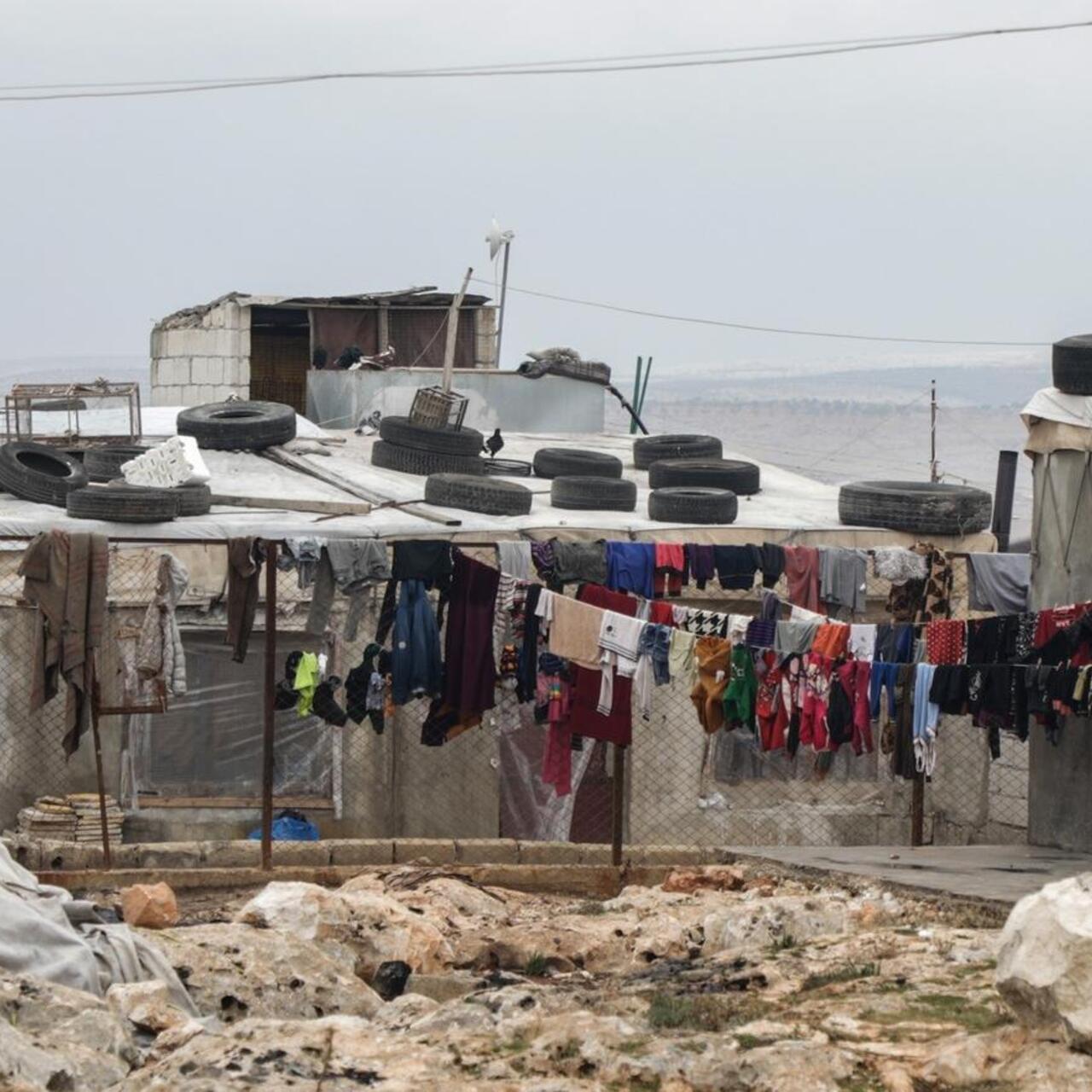 Devastated buildings in Syria.