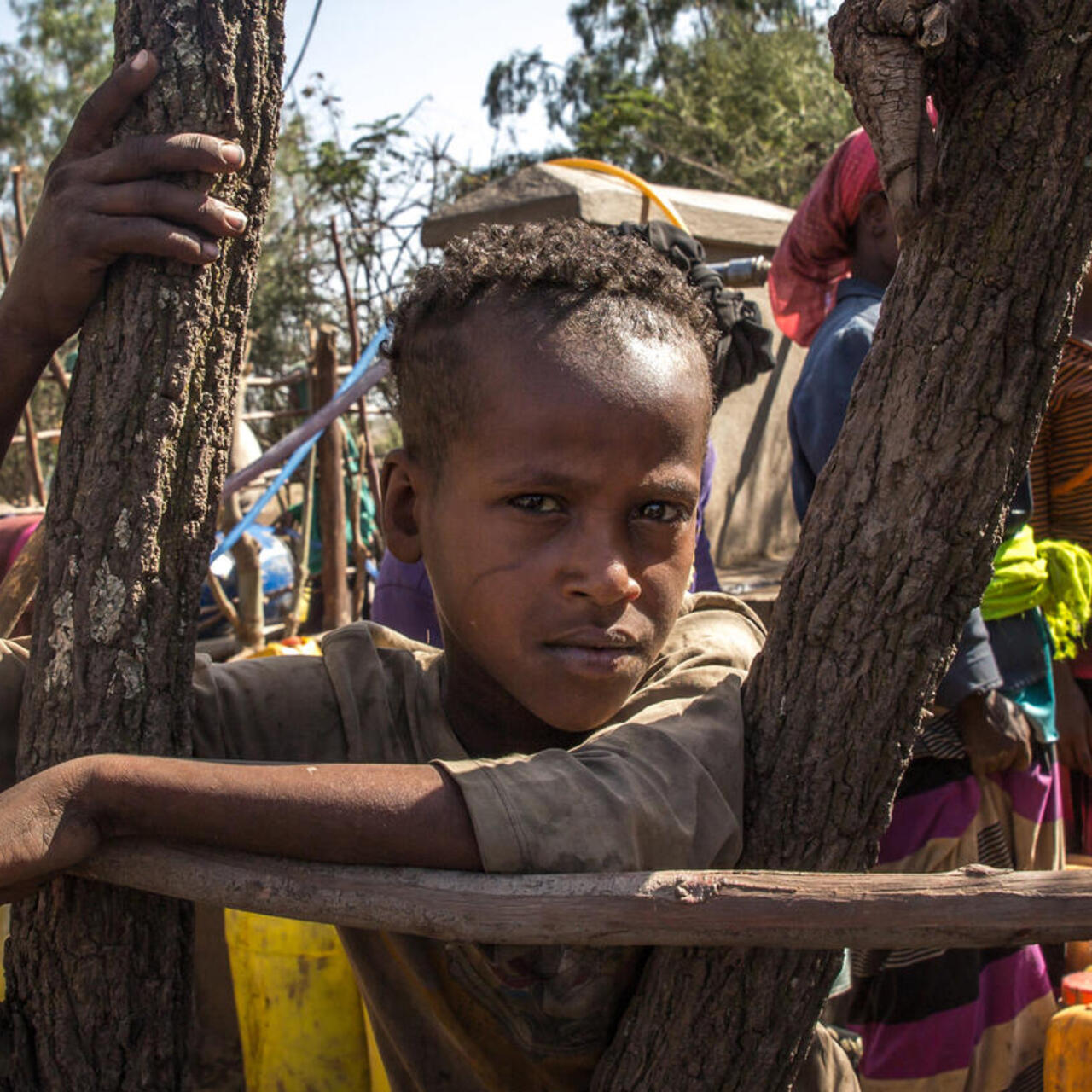 Ein junge schaut in die Kamera