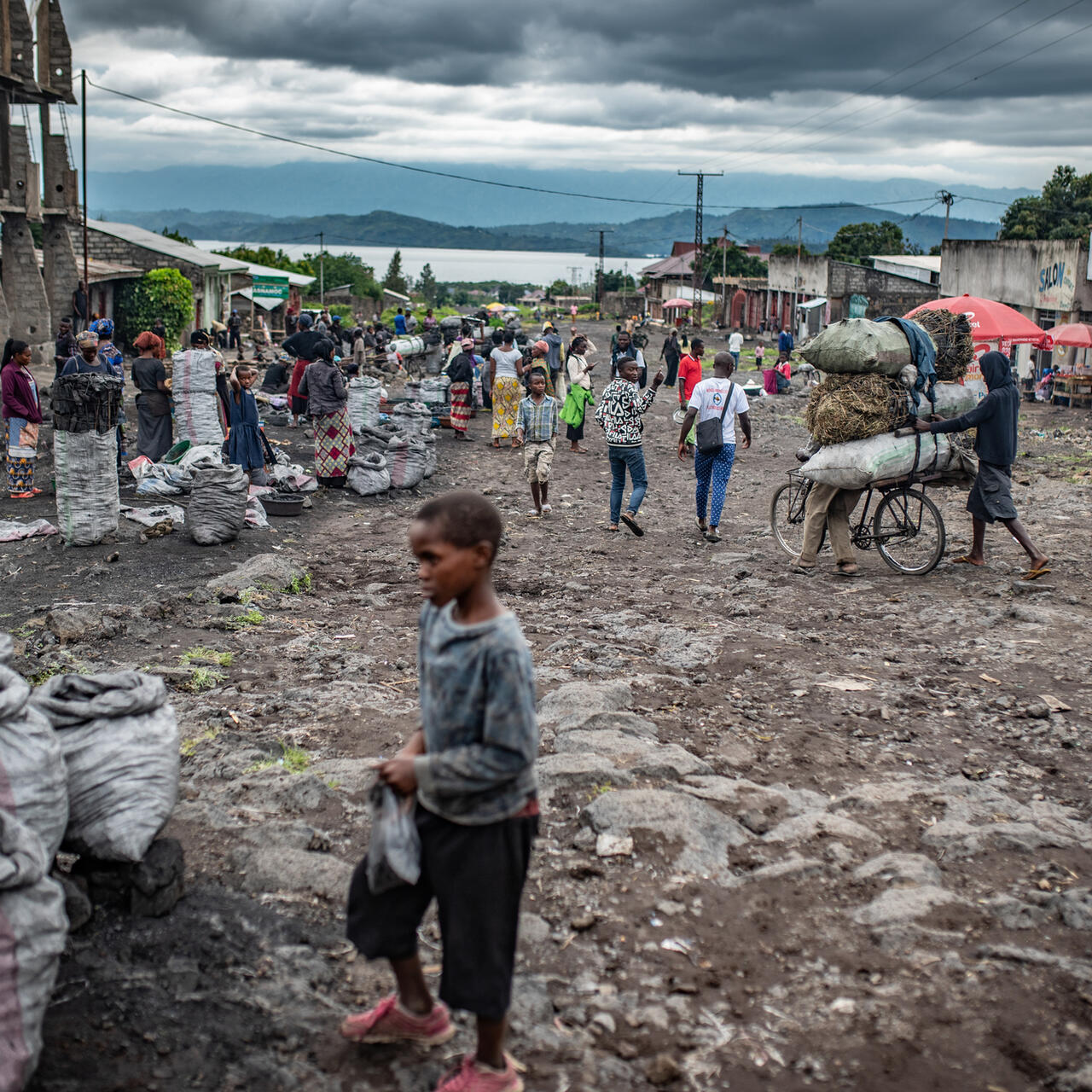 People on the street in Goma, Congo.