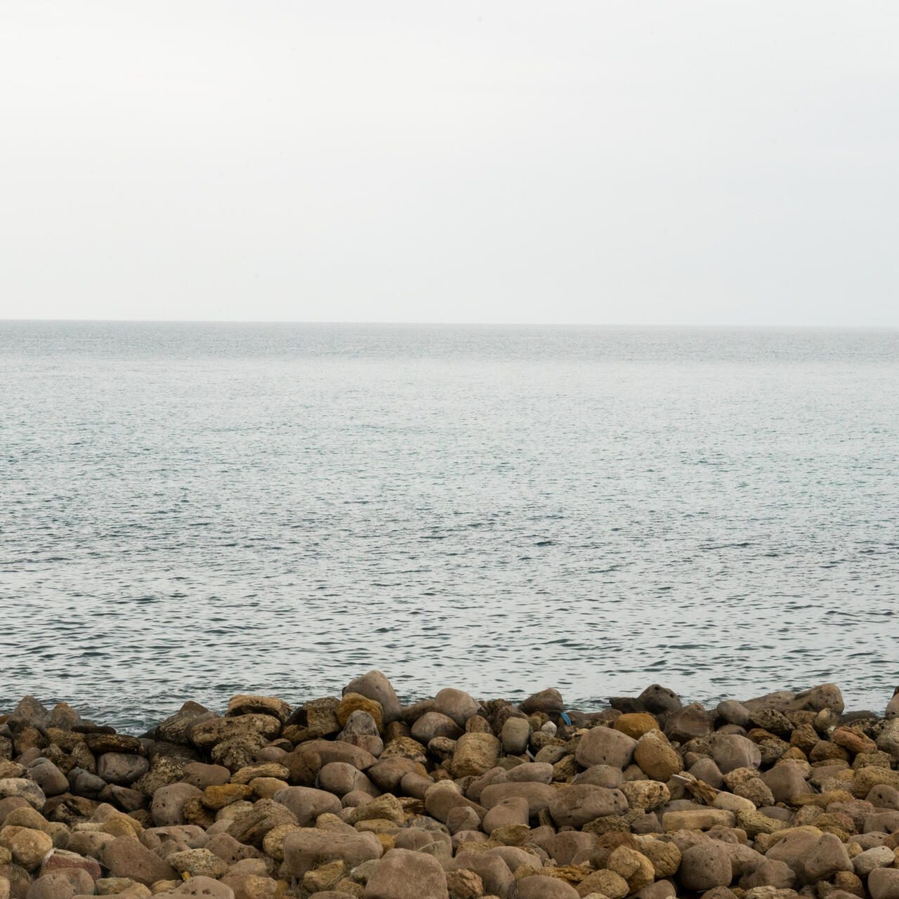 Looking out across the Mediterranean Sea from outside of Khoms, Libya, March 27, 2019.