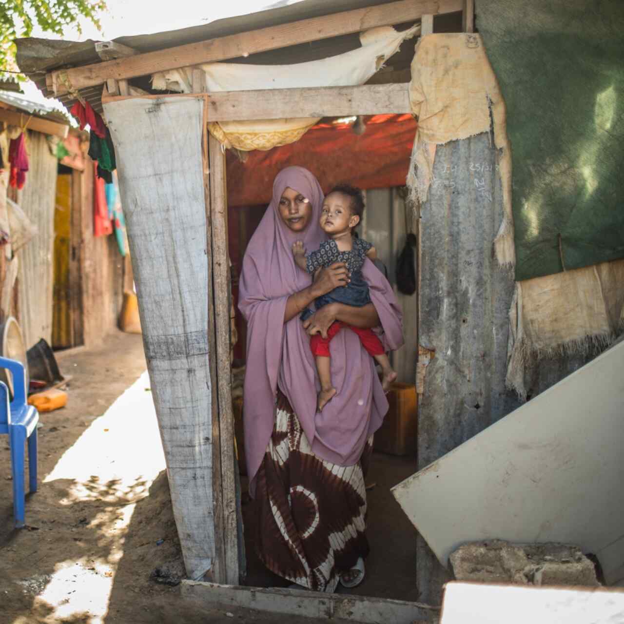 Maryamrum har tvingats fly från sitt hem i Somalia