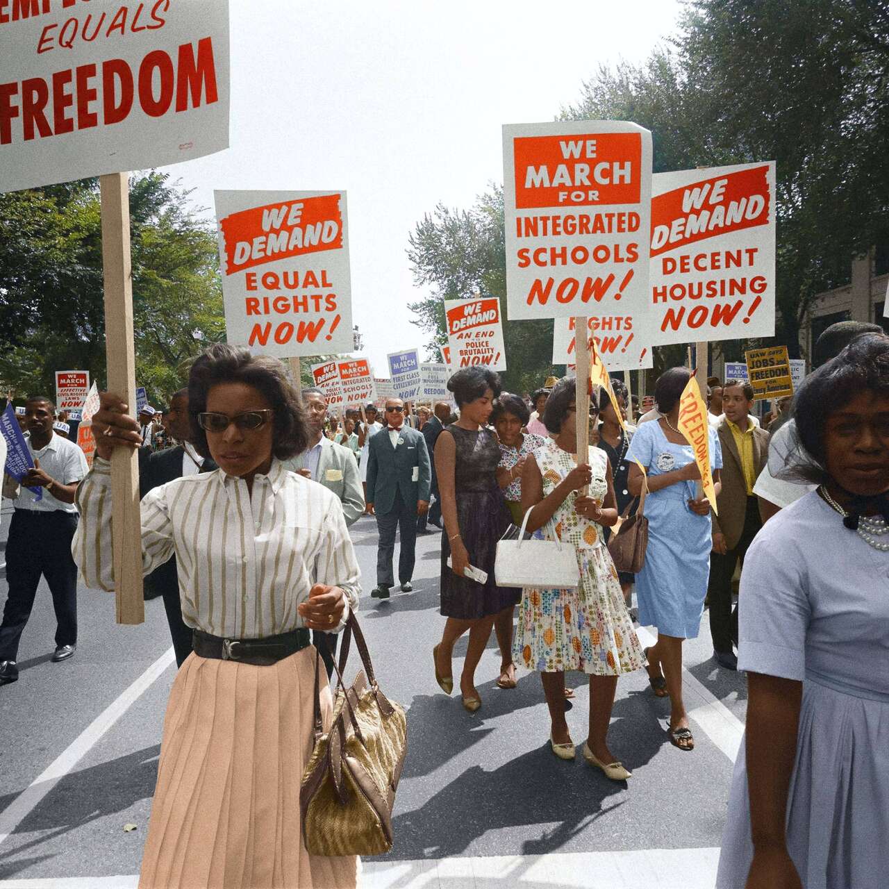 Foto zeigt Protestteilnehmer des Civil Rights March on Washington am 28. August, 1963