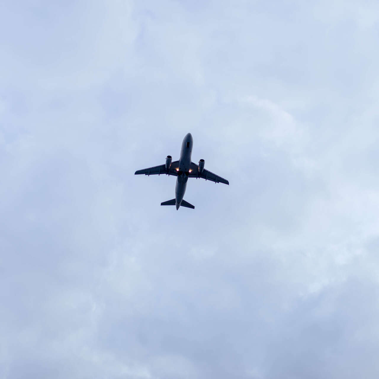 A plane flies overhead in Virginia.