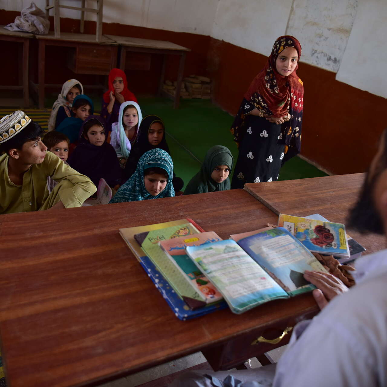 Inside a classroom of a school in a remote area of Balochistan region, Pakistan.