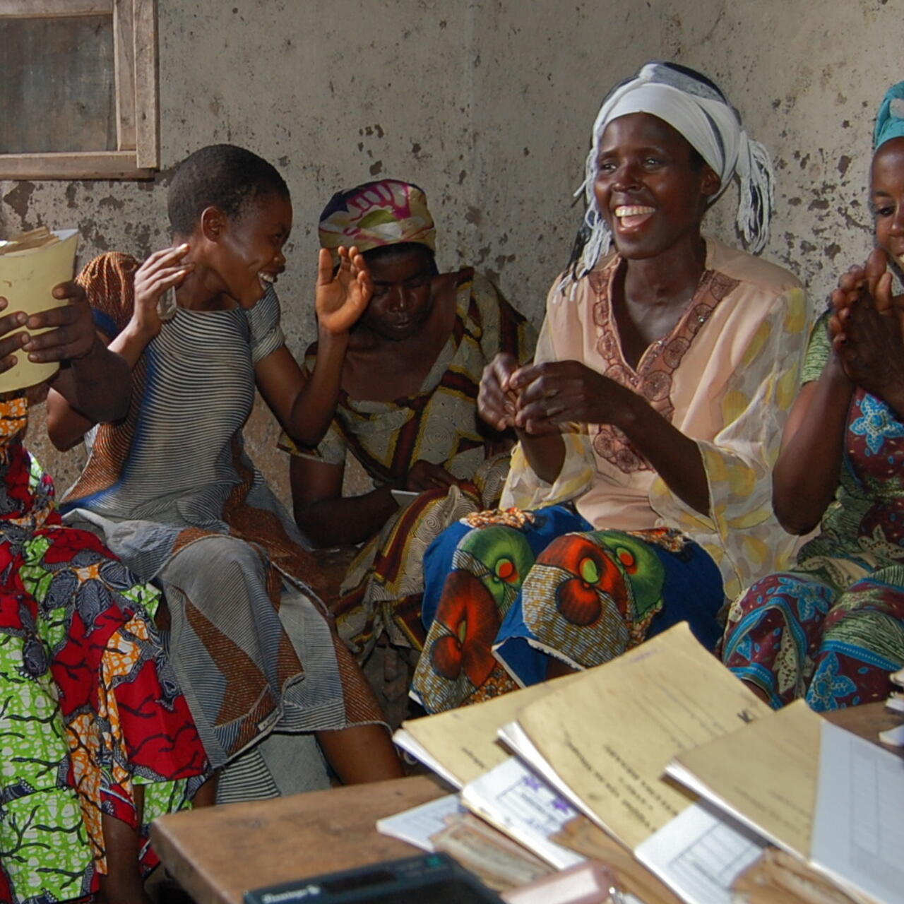 Women at an IRC-supported village savings and loan meeting in the Dmeocratic Republic of Congo