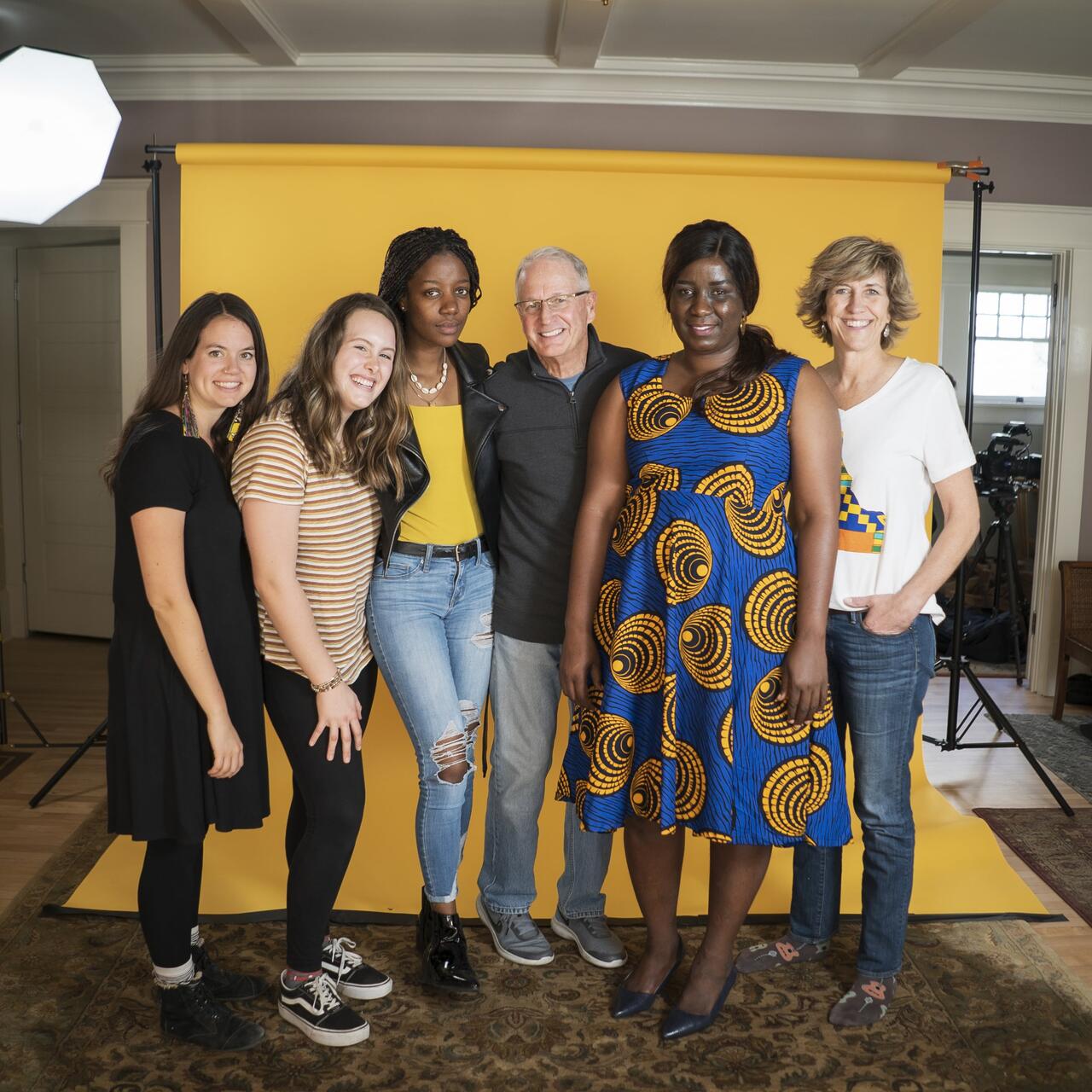 Jacqueline Uwumeremyi, center-right, was resettled by the IRC in Boise, Idaho