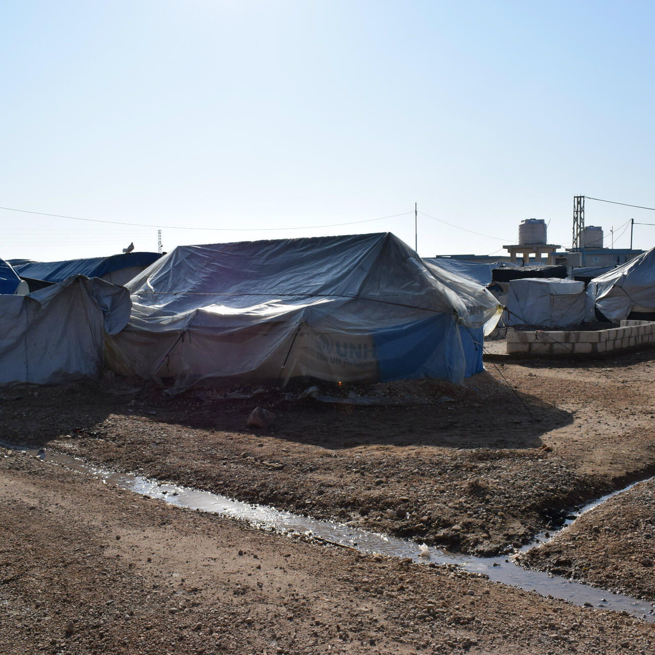 Tents in the Newroz refugee camp