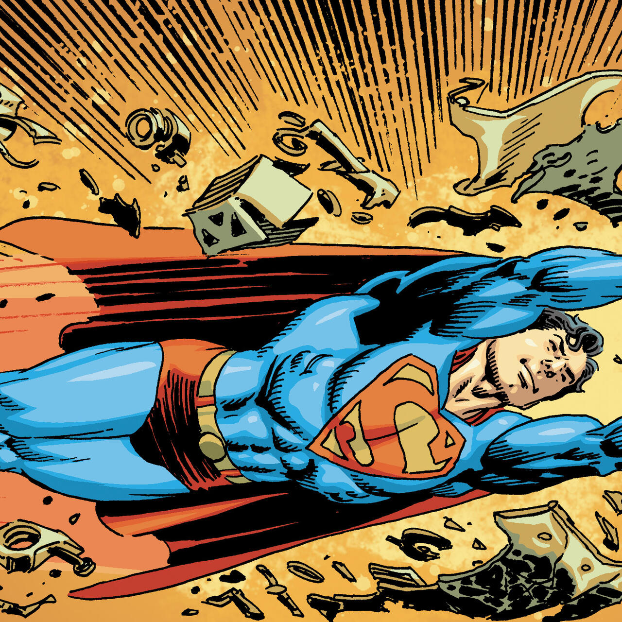 Illustration of Superman flying