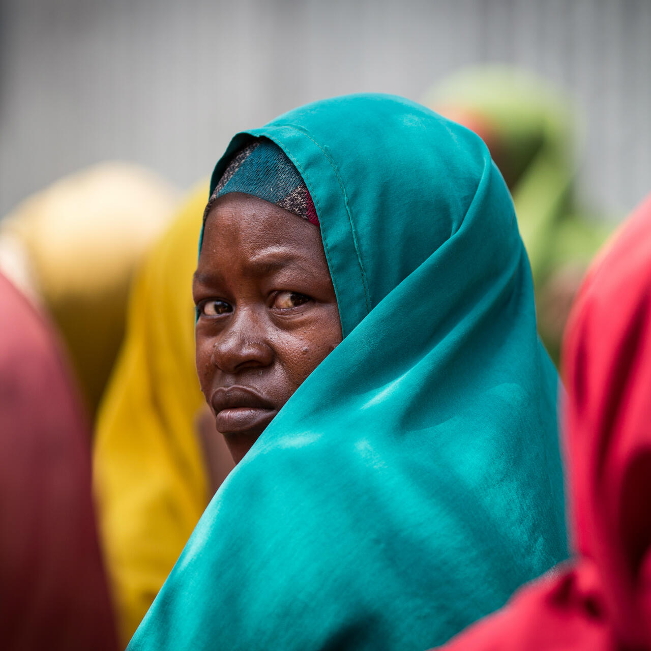 A woman displaced by drought and crisis in Somalia