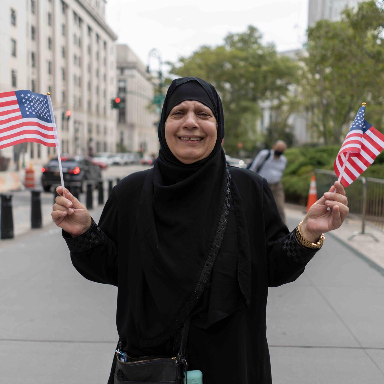 Maha, an Iraqi refugee and mother of five, studied hard for her U.S. citizenship.