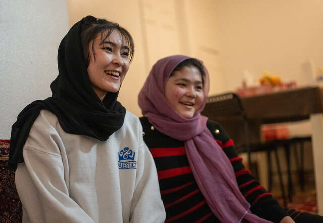 Shahla, 18, left, and Omulbanin, 13.
