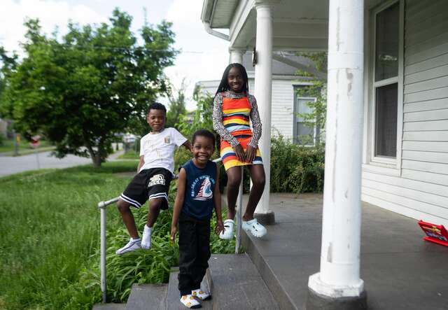 Louisville, Kentucky. The Welo family celebrate the arrival of their sister and aunt Seva, 28, and her two sons who just arrived that day to Louisville after living in a refugee camp in Zimbabwe for over a decade