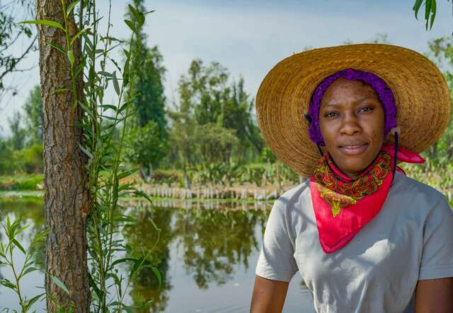 A Haitian asylum seeker poses for a photo in Mexico City.