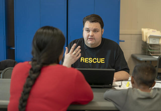 IRC staff member with Central American family seeking asylum in the U.S.