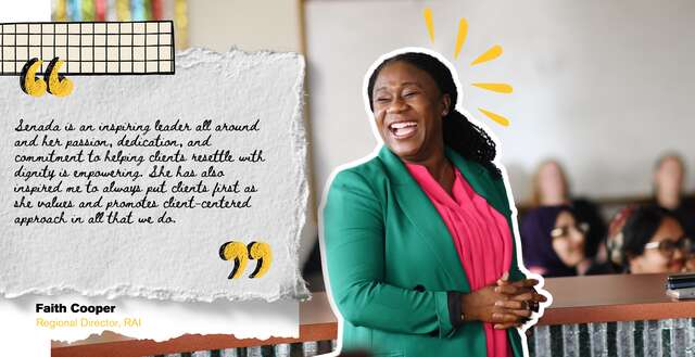 Faith Cooper during her visit to the IRC in Arizona's Glendale office location.