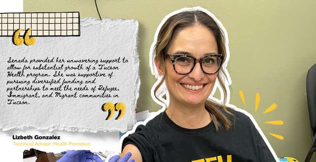 Lizbeth Gonzalez receiving COVID vaccination