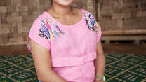 Ma J Nan was displaced from her home in Man Ga Laung Village four years ago by armed conflict.