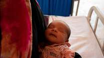 A four-day-old Rohingya boy born in IRC-supported women's centre in Kutupalong refugee camp in Bangladesh
