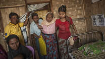 Elderly woman at an IRC health clinic in Sittwe