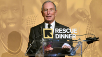 Michael Bloomberg make remarks at the podium at the IRC's Rescue Dinner on Nov. 2, 2017 in New York