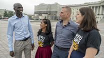Refugees in front of Congress in Washington D.C.