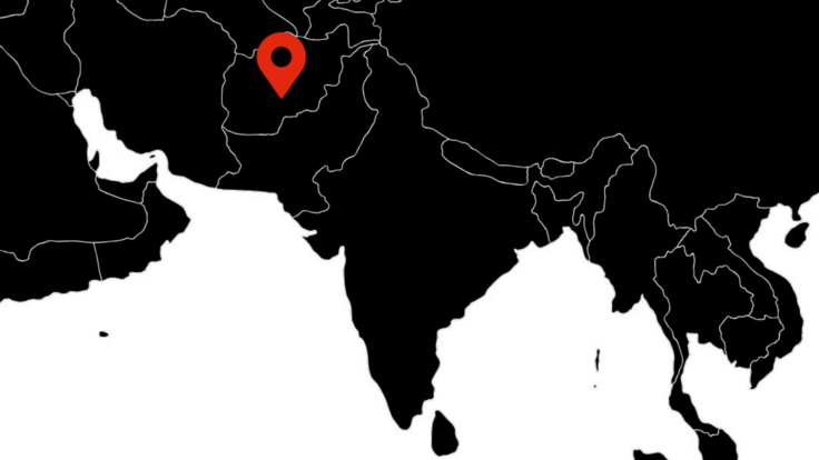 Karta över Afghanistan och delar av Asien som visar var jordbävningen i Afghanistan, augusti 2025, inträffade.
